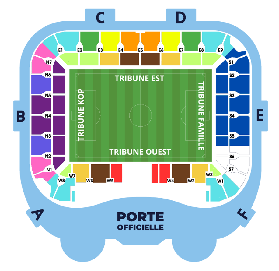 Plan du stade oceane